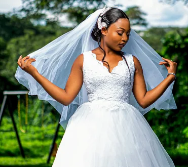 A bride photographed on her wedding day